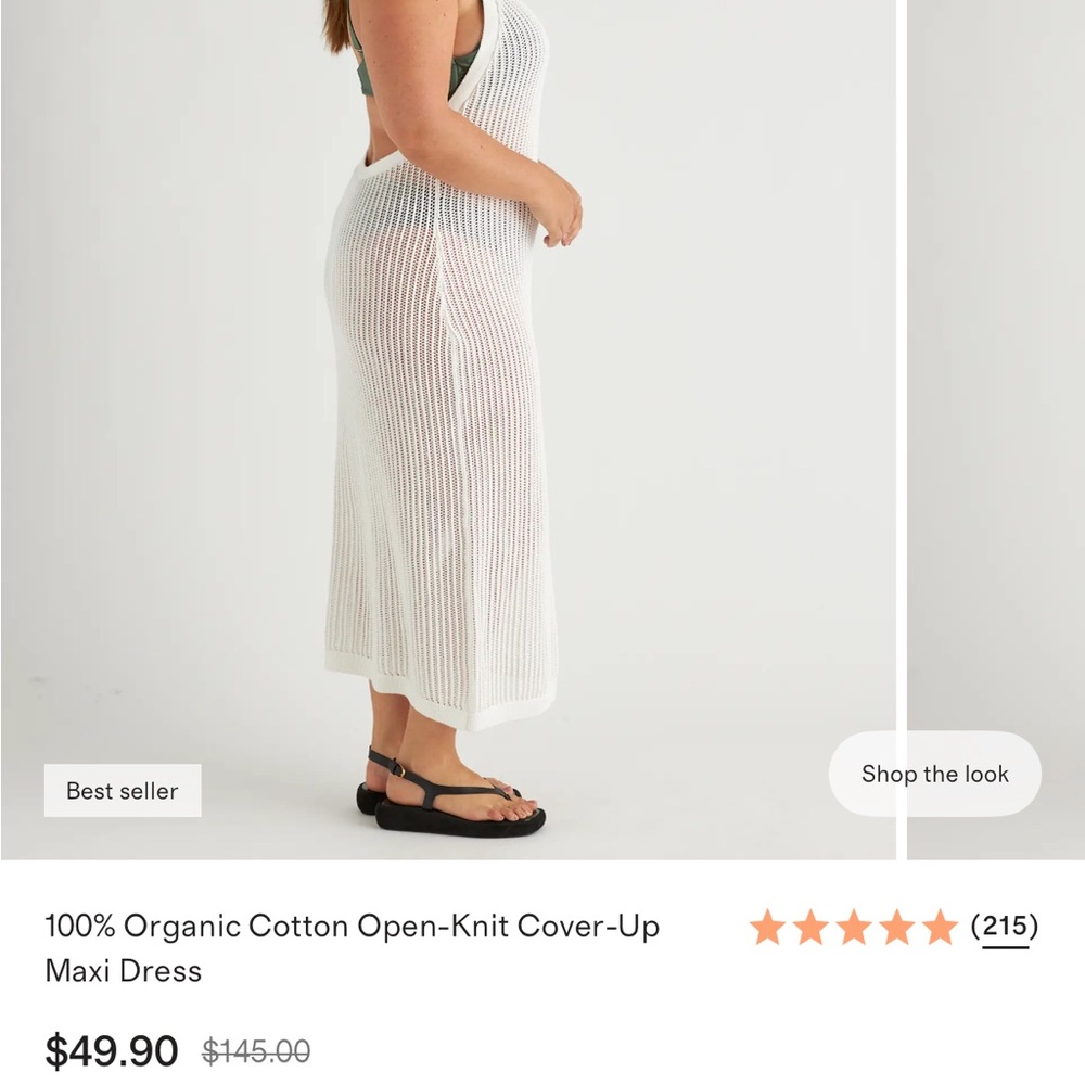 Quince White Open-Knit Organic Cotton Maxi Cover-Up